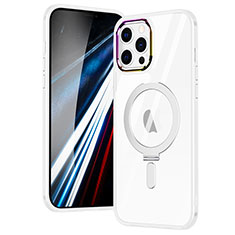 Silikon Hülle Handyhülle Ultradünn Tasche mit Mag-Safe Magnetic Magnetisch Durchsichtig Transparent SD1 für Apple iPhone 12 Pro Max Silber