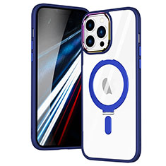 Silikon Hülle Handyhülle Ultradünn Tasche mit Mag-Safe Magnetic Magnetisch Durchsichtig Transparent SD1 für Apple iPhone 13 Pro Blau