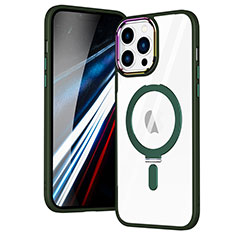 Silikon Hülle Handyhülle Ultradünn Tasche mit Mag-Safe Magnetic Magnetisch Durchsichtig Transparent SD1 für Apple iPhone 13 Pro Grün