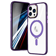 Silikon Hülle Handyhülle Ultradünn Tasche mit Mag-Safe Magnetic Magnetisch Durchsichtig Transparent SD1 für Apple iPhone 13 Pro Max Violett