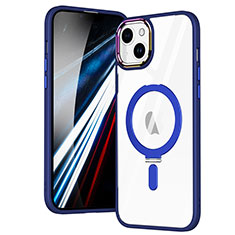 Silikon Hülle Handyhülle Ultradünn Tasche mit Mag-Safe Magnetic Magnetisch Durchsichtig Transparent SD1 für Apple iPhone 14 Plus Blau