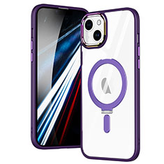 Silikon Hülle Handyhülle Ultradünn Tasche mit Mag-Safe Magnetic Magnetisch Durchsichtig Transparent SD1 für Apple iPhone 14 Plus Violett