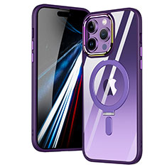 Silikon Hülle Handyhülle Ultradünn Tasche mit Mag-Safe Magnetic Magnetisch Durchsichtig Transparent SD1 für Apple iPhone 14 Pro Violett