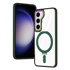 Silikon Hülle Handyhülle Ultradünn Tasche mit Mag-Safe Magnetic Magnetisch Durchsichtig Transparent SD1 für Samsung Galaxy S21 5G Grün