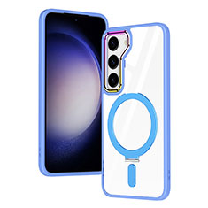 Silikon Hülle Handyhülle Ultradünn Tasche mit Mag-Safe Magnetic Magnetisch Durchsichtig Transparent SD1 für Samsung Galaxy S21 Plus 5G Hellblau