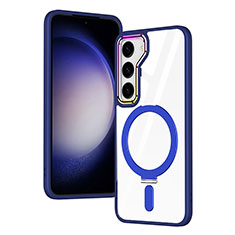 Silikon Hülle Handyhülle Ultradünn Tasche mit Mag-Safe Magnetic Magnetisch Durchsichtig Transparent SD1 für Samsung Galaxy S22 Plus 5G Blau