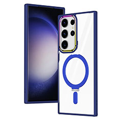 Silikon Hülle Handyhülle Ultradünn Tasche mit Mag-Safe Magnetic Magnetisch Durchsichtig Transparent SD1 für Samsung Galaxy S23 Ultra 5G Blau