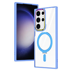 Silikon Hülle Handyhülle Ultradünn Tasche mit Mag-Safe Magnetic Magnetisch Durchsichtig Transparent SD1 für Samsung Galaxy S23 Ultra 5G Hellblau