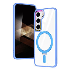 Silikon Hülle Handyhülle Ultradünn Tasche mit Mag-Safe Magnetic Magnetisch Durchsichtig Transparent SD1 für Samsung Galaxy S24 Plus 5G Hellblau
