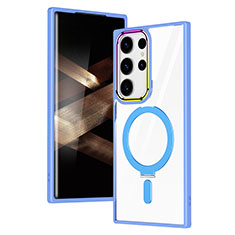 Silikon Hülle Handyhülle Ultradünn Tasche mit Mag-Safe Magnetic Magnetisch Durchsichtig Transparent SD1 für Samsung Galaxy S24 Ultra 5G Hellblau