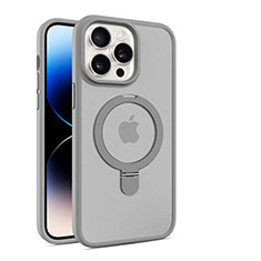 Silikon Hülle Handyhülle Ultradünn Tasche mit Mag-Safe Magnetic Magnetisch Durchsichtig Transparent T02 für Apple iPhone 14 Pro Dunkelgrau