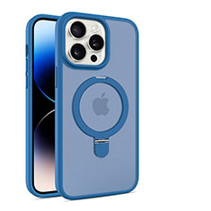 Silikon Hülle Handyhülle Ultradünn Tasche mit Mag-Safe Magnetic Magnetisch Durchsichtig Transparent T02 für Apple iPhone 14 Pro Max Blau