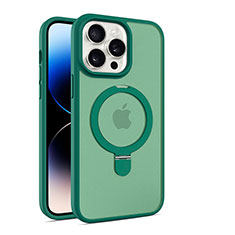 Silikon Hülle Handyhülle Ultradünn Tasche mit Mag-Safe Magnetic Magnetisch Durchsichtig Transparent T02 für Apple iPhone 14 Pro Max Grün