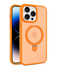 Silikon Hülle Handyhülle Ultradünn Tasche mit Mag-Safe Magnetic Magnetisch Durchsichtig Transparent T02 für Apple iPhone 14 Pro Max Orange