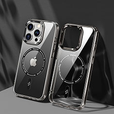 Silikon Hülle Handyhülle Ultradünn Tasche mit Mag-Safe Magnetic Magnetisch Durchsichtig Transparent TB1 für Apple iPhone 13 Pro Grau