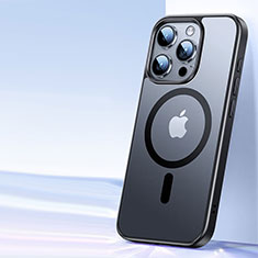 Silikon Hülle Handyhülle Ultradünn Tasche mit Mag-Safe Magnetic Magnetisch Durchsichtig Transparent X01D für Apple iPhone 13 Pro Schwarz