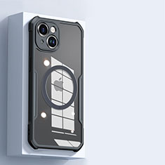 Silikon Hülle Handyhülle Ultradünn Tasche mit Mag-Safe Magnetic Magnetisch Durchsichtig Transparent XD3 für Apple iPhone 14 Plus Schwarz