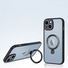 Silikon Hülle Handyhülle Ultradünn Tasche mit Mag-Safe Magnetic Magnetisch Durchsichtig Transparent XD4 für Apple iPhone 14 Plus Schwarz
