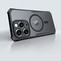 Silikon Hülle Handyhülle Ultradünn Tasche mit Mag-Safe Magnetic Magnetisch Durchsichtig Transparent XD6 für Apple iPhone 13 Pro Max Schwarz