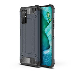 Silikon Hülle Handyhülle und Kunststoff Schutzhülle Hartschalen Tasche für Huawei Honor 30S Grau
