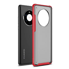 Silikon Hülle Handyhülle und Kunststoff Schutzhülle Hartschalen Tasche für Huawei Mate 40 Pro+ Plus Rot