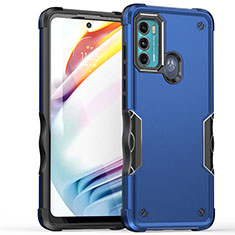 Silikon Hülle Handyhülle und Kunststoff Schutzhülle Hartschalen Tasche für Motorola Moto G60s Blau