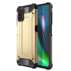 Silikon Hülle Handyhülle und Kunststoff Schutzhülle Hartschalen Tasche für Motorola Moto G9 Plus Gold