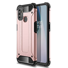 Silikon Hülle Handyhülle und Kunststoff Schutzhülle Hartschalen Tasche für OnePlus Nord N100 Rosegold