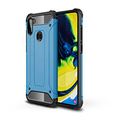 Silikon Hülle Handyhülle und Kunststoff Schutzhülle Hartschalen Tasche für Samsung Galaxy A11 Hellblau