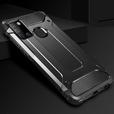 Silikon Hülle Handyhülle und Kunststoff Schutzhülle Hartschalen Tasche für Samsung Galaxy A21s Schwarz