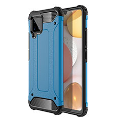 Silikon Hülle Handyhülle und Kunststoff Schutzhülle Hartschalen Tasche für Samsung Galaxy A42 5G Hellblau