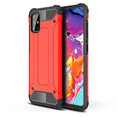 Silikon Hülle Handyhülle und Kunststoff Schutzhülle Hartschalen Tasche für Samsung Galaxy A51 4G Rot