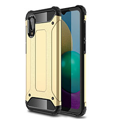 Silikon Hülle Handyhülle und Kunststoff Schutzhülle Hartschalen Tasche für Samsung Galaxy M02 Gold