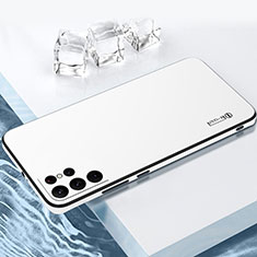 Silikon Hülle Handyhülle und Kunststoff Schutzhülle Hartschalen Tasche für Samsung Galaxy S22 Ultra 5G Weiß