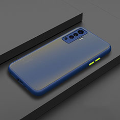 Silikon Hülle Handyhülle und Kunststoff Schutzhülle Hartschalen Tasche für Vivo X50 5G Blau