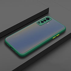 Silikon Hülle Handyhülle und Kunststoff Schutzhülle Hartschalen Tasche für Vivo X50 5G Grün