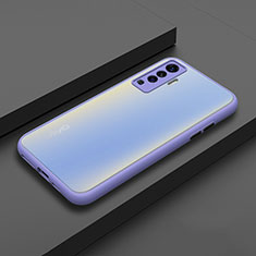 Silikon Hülle Handyhülle und Kunststoff Schutzhülle Hartschalen Tasche für Vivo X50 5G Violett