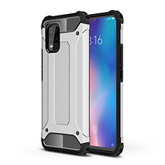 Silikon Hülle Handyhülle und Kunststoff Schutzhülle Hartschalen Tasche für Xiaomi Mi 10 Lite Silber