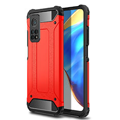 Silikon Hülle Handyhülle und Kunststoff Schutzhülle Hartschalen Tasche für Xiaomi Mi 10T Pro 5G Rot