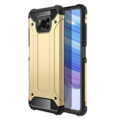 Silikon Hülle Handyhülle und Kunststoff Schutzhülle Hartschalen Tasche für Xiaomi Poco X3 NFC Gold