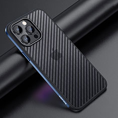 Silikon Hülle Handyhülle und Kunststoff Schutzhülle Hartschalen Tasche LD1 für Apple iPhone 13 Pro Max Blau