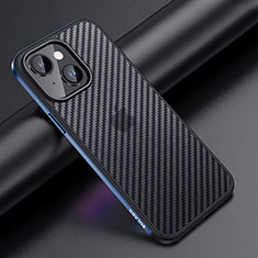 Silikon Hülle Handyhülle und Kunststoff Schutzhülle Hartschalen Tasche LD1 für Apple iPhone 14 Plus Blau