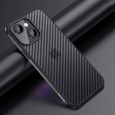 Silikon Hülle Handyhülle und Kunststoff Schutzhülle Hartschalen Tasche LD1 für Apple iPhone 14 Plus Schwarz