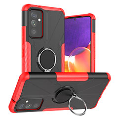 Silikon Hülle Handyhülle und Kunststoff Schutzhülle Hartschalen Tasche mit Magnetisch Fingerring Ständer J01X für Samsung Galaxy A25 5G Rot