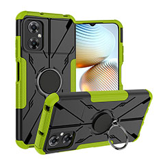 Silikon Hülle Handyhülle und Kunststoff Schutzhülle Hartschalen Tasche mit Magnetisch Fingerring Ständer JX1 für Xiaomi Redmi Note 11R 5G Grün