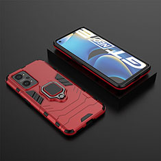 Silikon Hülle Handyhülle und Kunststoff Schutzhülle Hartschalen Tasche mit Magnetisch Fingerring Ständer KC2 für Realme GT Neo 3T 5G Rot