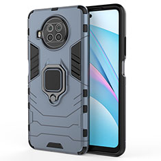 Silikon Hülle Handyhülle und Kunststoff Schutzhülle Hartschalen Tasche mit Magnetisch Fingerring Ständer KC2 für Xiaomi Mi 10i 5G Blau