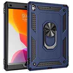 Silikon Hülle Handyhülle und Kunststoff Schutzhülle Hartschalen Tasche mit Magnetisch Fingerring Ständer MQ1 für Apple iPad 10.2 (2020) Blau