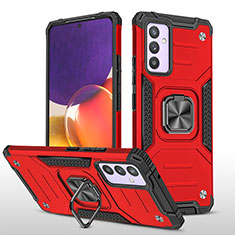 Silikon Hülle Handyhülle und Kunststoff Schutzhülle Hartschalen Tasche mit Magnetisch Fingerring Ständer MQ1 für Samsung Galaxy Quantum2 5G Rot