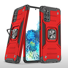 Silikon Hülle Handyhülle und Kunststoff Schutzhülle Hartschalen Tasche mit Magnetisch Fingerring Ständer MQ1 für Samsung Galaxy S20 Plus Rot